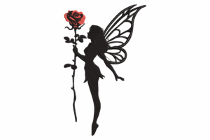 Mystical Rose Fairy Embroidery Design