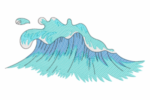 Ocean Wave Embroidery Design