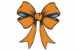Orange & Blue Pop Art Ribbon Embroidery Design
