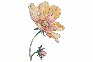 Painterly Bloom Machine Embroidery Design
