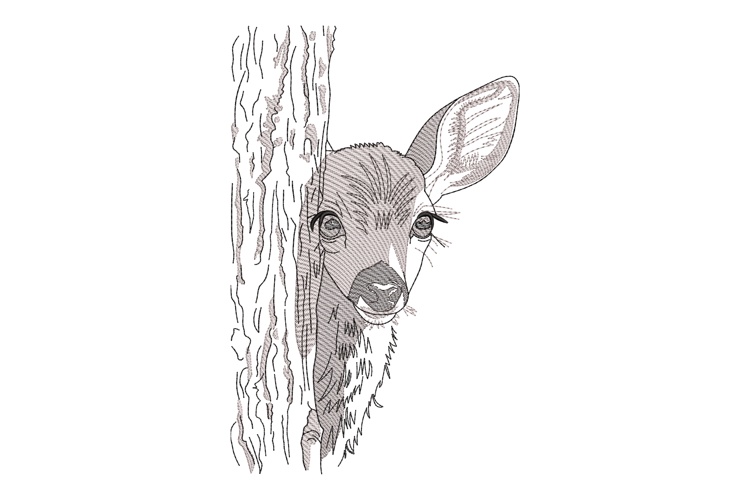 Peekaboo Deer Embroidery Design 1 Peekaboo Deer Embroidery Design