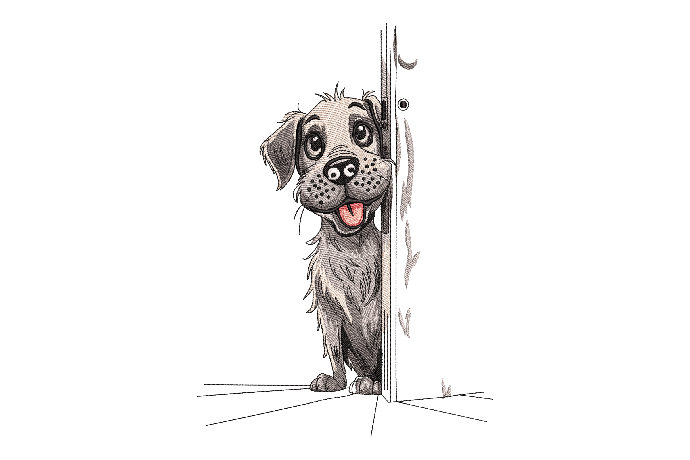 Peeking Puppy Embroidery Design