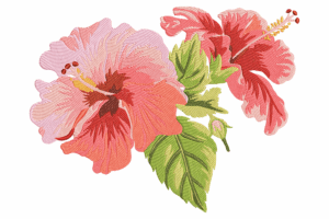 Premium Hibiscus Flower Machine Embroidery Design