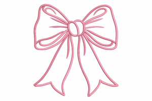 Premium Pink Ribbon Bow Machine Embroidery Design