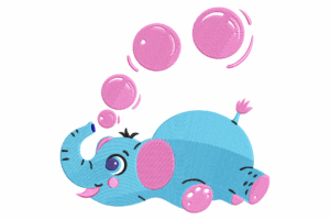 Premium Playful Baby Elephant Embroidery Design