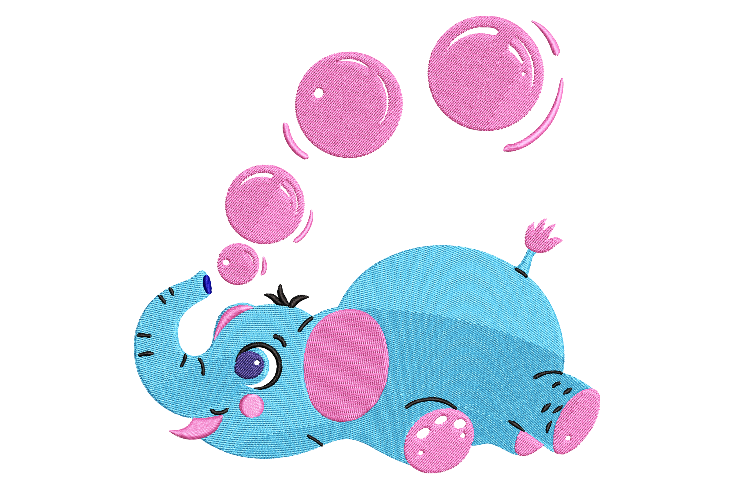 Premium Playful Baby Elephant Embroidery Design