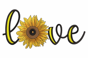 Premium Sunflower Love Embroidery Design