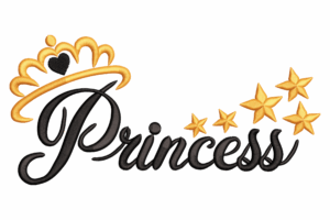 Princess Word Embroidery Design