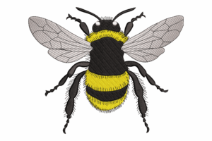 Realistic Bumblebee Machine Embroidery Design