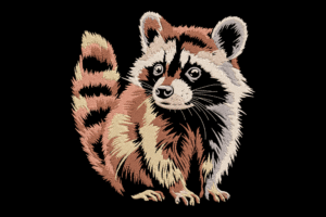 Realistic Raccoon Embroidery Design