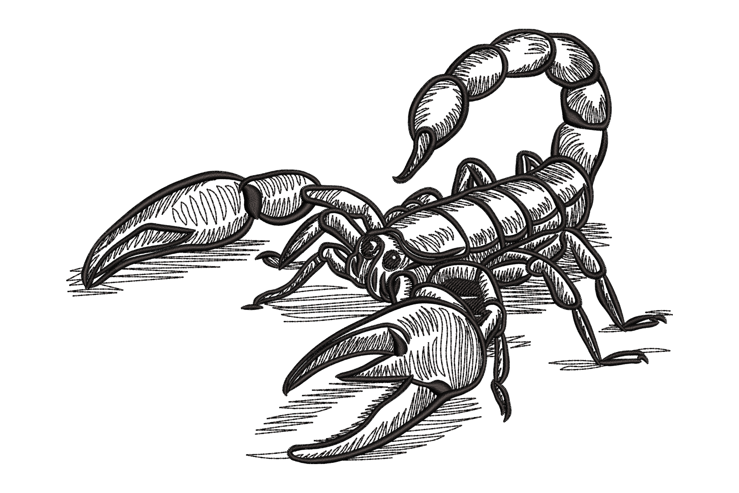 Realistic Scorpion Embroidery Design