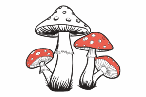 Red Mushroom Cluster Embroidery Design