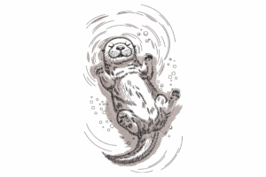 Relaxing Otter Embroidery Design