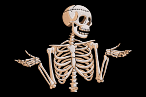 Shrugging Skeleton Embroidery Design