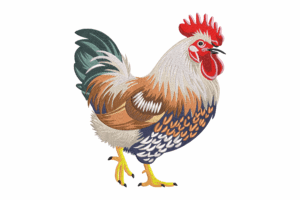 Rooster Embroidery Design