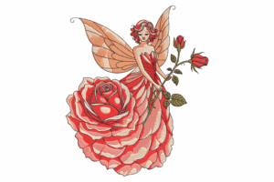 Rose Fairy Embroidery Design