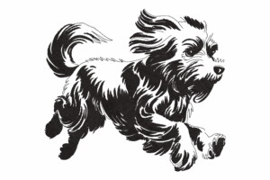 Running Dog Embroidery Design
