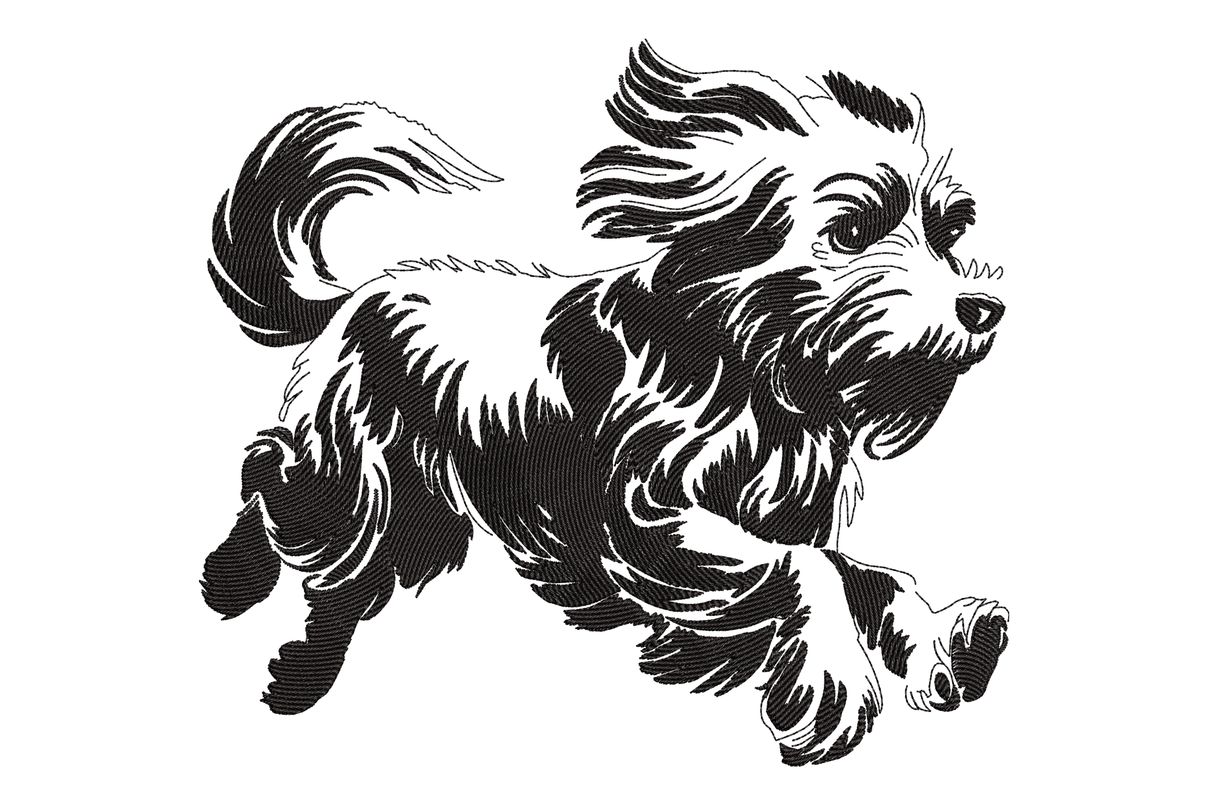 Running Dog Embroidery Design