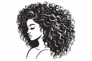 Curly Hair Woman Machine Embroidery Design