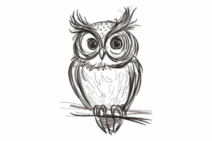 Sketch Owl Embroidery Design