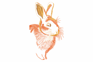 Sketch-Style Rabbit Head Embroidery Design