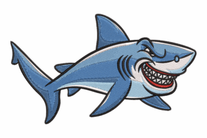 Smiling Shark Machine Embroidery Design