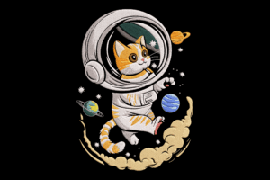 Space Cat Embroidery Design