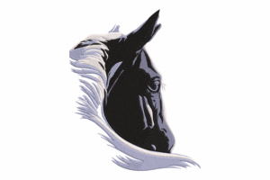 Stylized Horse Head Embroidery Design