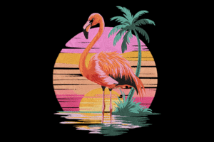 Sunset Flamingo Machine Embroidery Design