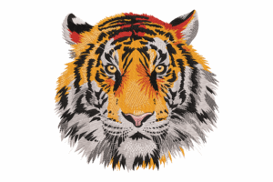 Tiger Head Machine Embroidery Design