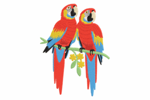 Tropical Parrots Embroidery Design