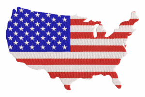 USA Map Flag Machine Embroidery Design
