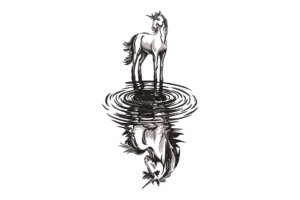 Unicorn Reflection Embroidery Design