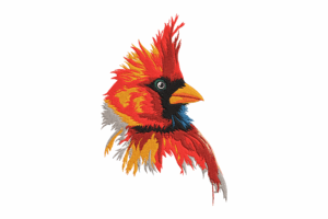 Vibrant Cardinal Bird Embroidery Design