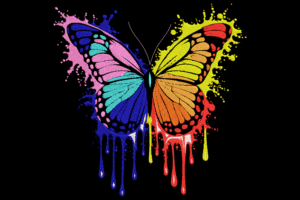 Vibrant Rainbow Butterfly Embroidery Design