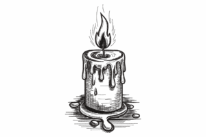 Vintage Dripping Candle Embroidery Design