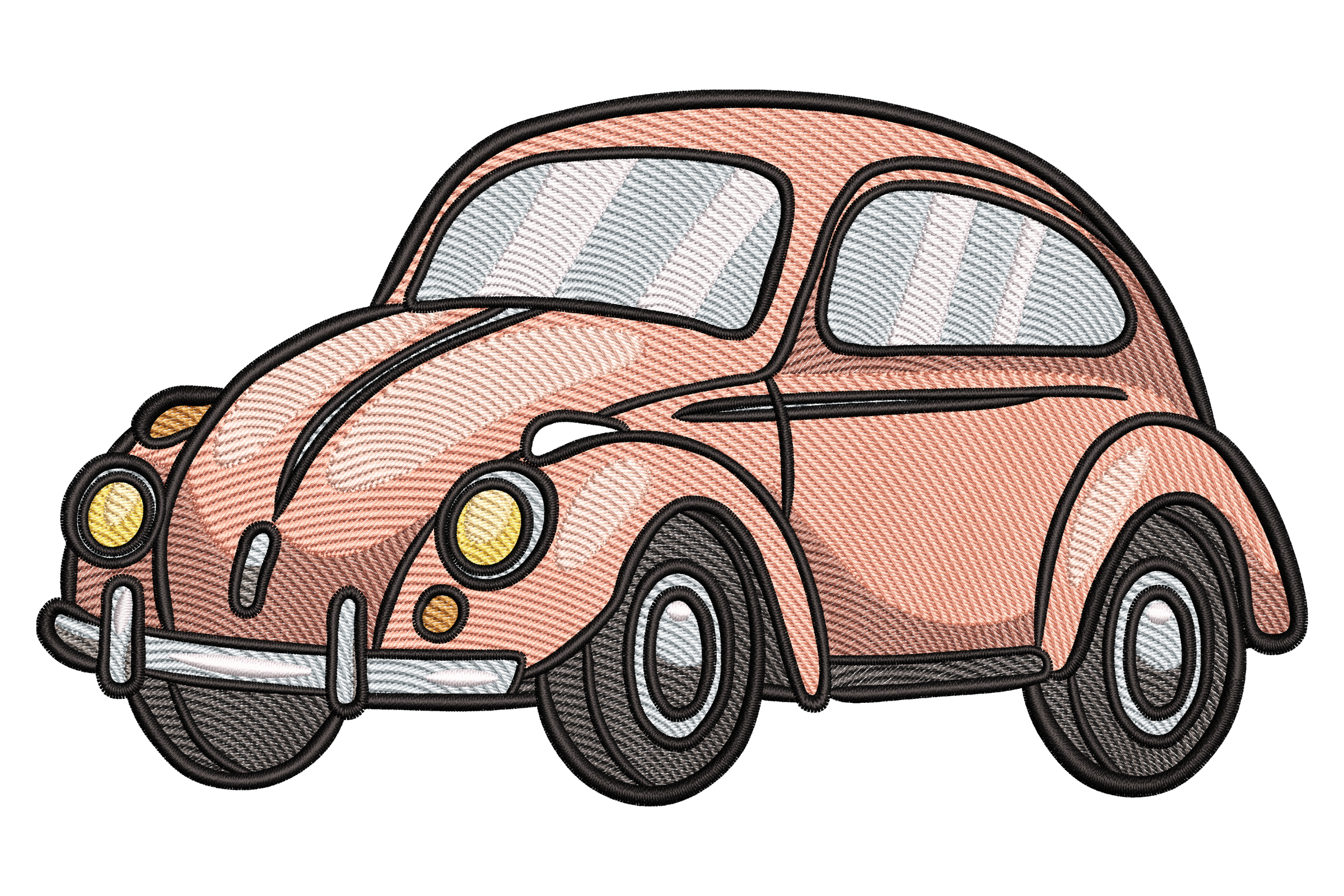 Vintage Pink Car Embroidery Design