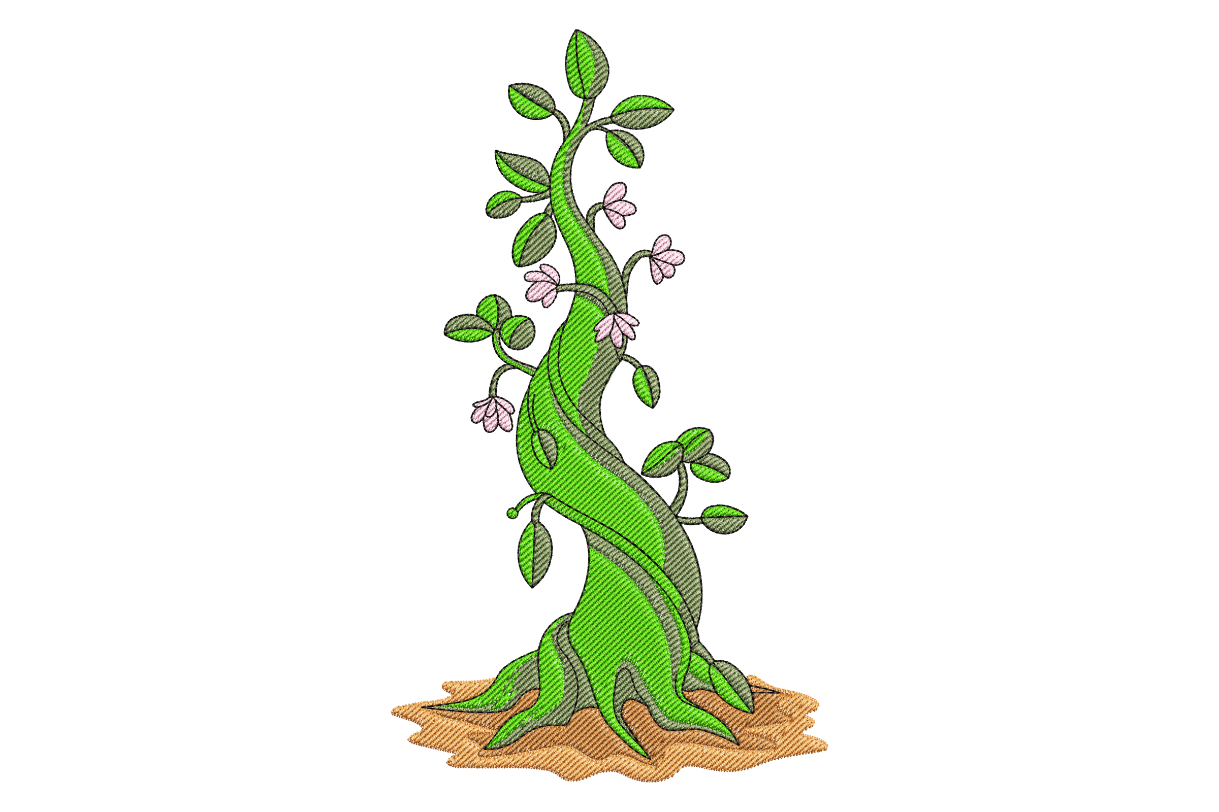 Whimsical Fantasy Plant Embroidery Design