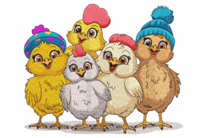 Winter Hat Chick Squad Embroidery Design