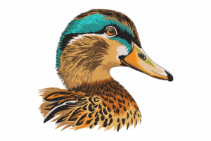 Realistic Duck Head Embroidery Design