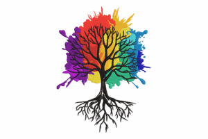 Rainbow Tree Embroidery Design