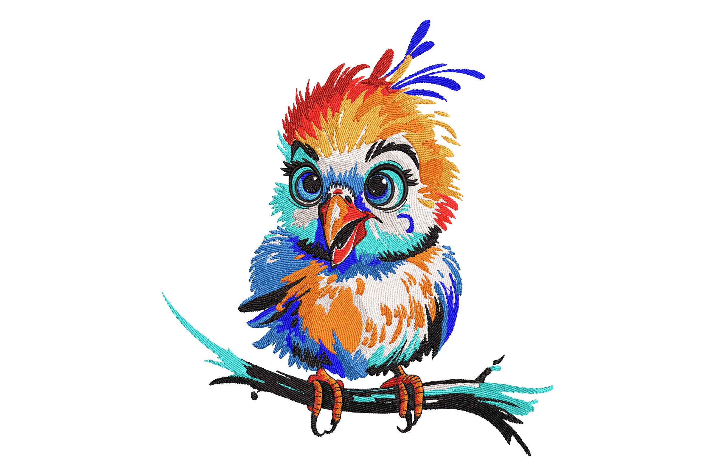 Colorful Bird Embroidery Design