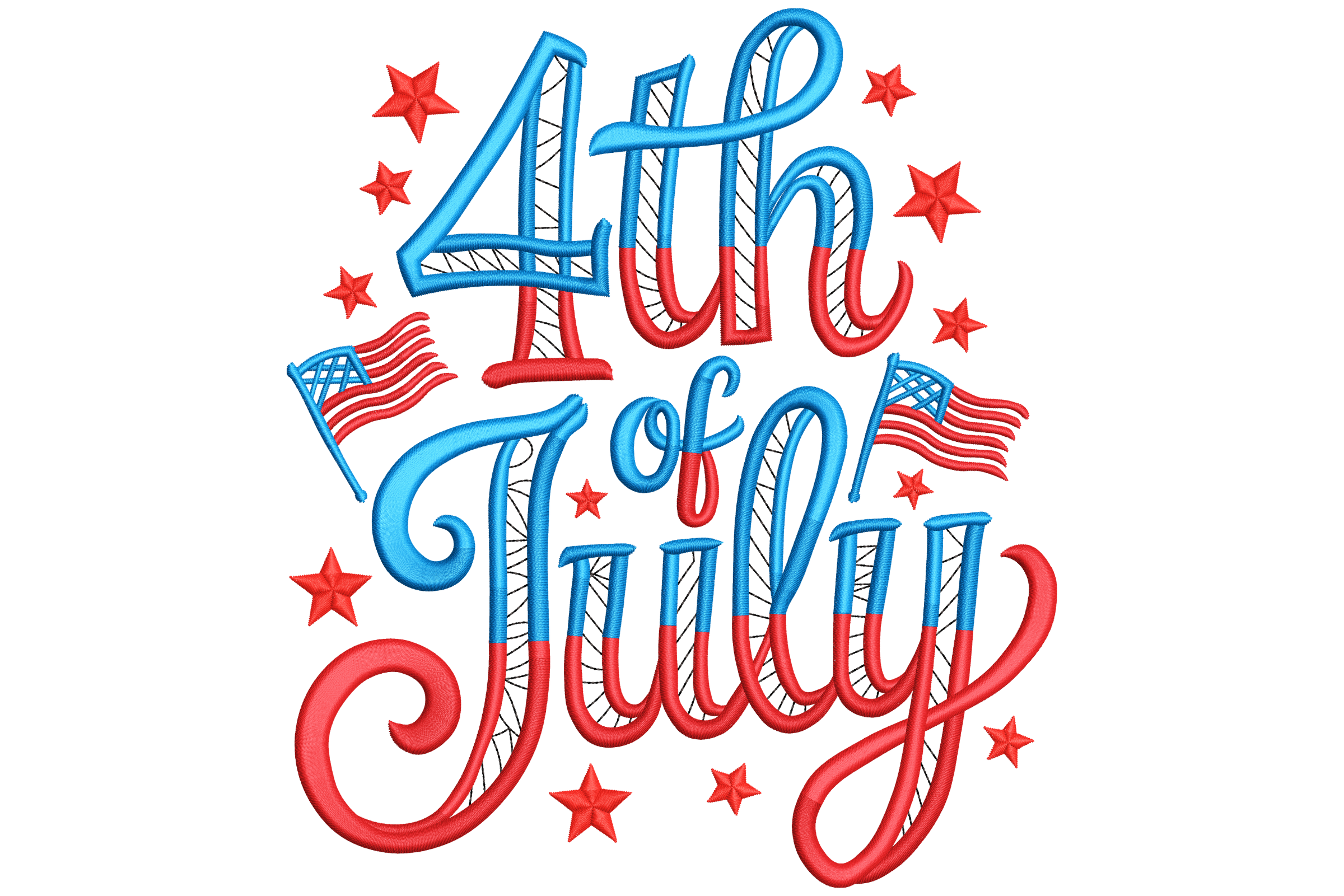 4th of July Celebration Embroidery Design