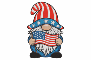 4th of July Gnome Embroidery Design