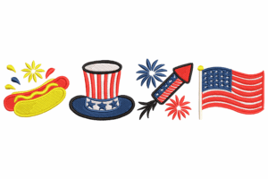 4th of July Patriotic Embroidery Design