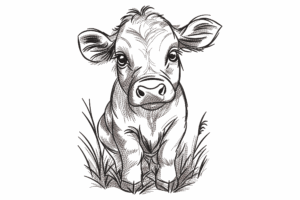 Adorable Baby Calf Embroidery Design