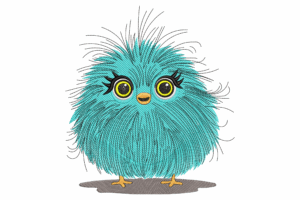 Adorable Fluffy Bird Embroidery Design