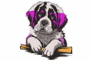 Adorable Saint Bernard Puppy Embroidery Design