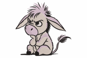Angry Donkey Embroidery Design