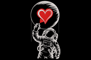Astronaut Love Spray Embroidery Design
